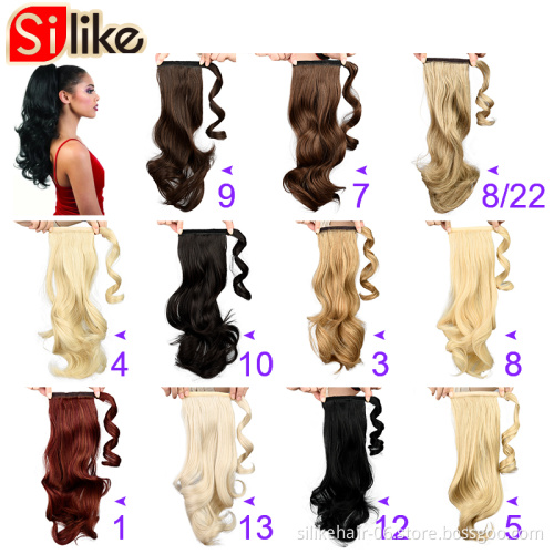 Wholesale Long Kinky Straight  hair piece claw clip extension 80g drawstring Clip in Hair Extensions Synthetic Ponytails hair